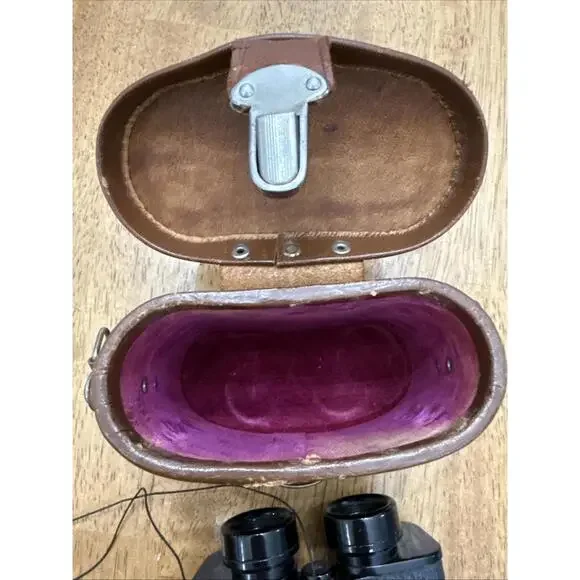 VTG Okaya Optical VISTA 6x15 Binoculars Field Spy Opera Glasses W/ Leather Case - Picture 8 of 10